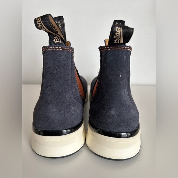 NWOT Blundstone Men's Navy Suede Orange Chelsea Boots - Picture 3 of 10